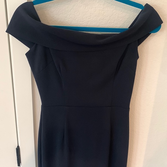 Katie May Crepe off the shoulder Dress - Navy Blue - Picture 5 of 6